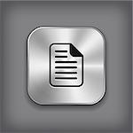 Document icon - vector metal app button