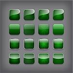 Set of blank green buttons for you design or app.