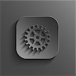 Gear icon - vector black app button