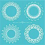 Set of vector vintage lace frame design elements