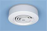 Smoke and fire detector on ceiling