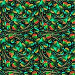 Seamless bright and beautiful pattern in green and orange color.