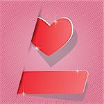 colorful illustration with paper heart for your design