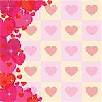 colorful illustration with  abstract heart background for your design