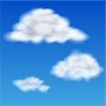 Realistic Clouds in the Blue Sky, vector illustration