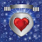 colorful illustration with heart on blue background  for your design