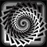 Design monochrome abstract spiral movement background. Vector-art illustration