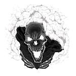 Black skeleton. Isolated vector illustration