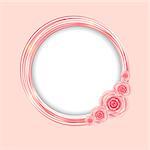 Cute Frame with Rose Flowers  Vector Illustration.