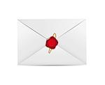 White Envelope Icon with Wax Seal Vector Illustration