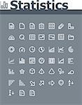 Set of the simple flat statistic elements icons