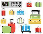 luggage icons. Vector set for you design