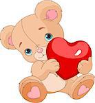 Valentines Teddy Bear holding love heart