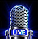 high resolution rendering of a microphone with a live icon