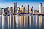 Skyline of Miami, Florida, USA.