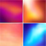 Abstract colorful blurred vector backgrounds set