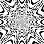 Monochrome abstract perspective funnel explosion background in op art design. Vector-art illustration