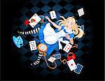 Alice is falling down into the rabbit hole