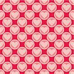 Pink and red vector background with hearts. Full of love seamless pattern for valentines desktop wallpaper or website design.