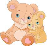 Cute pair of hugging bears