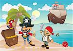 Pirates find chest with gold on the coast