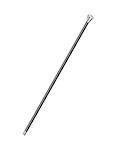 Elegant walking stick in silver and black design on white background