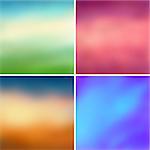 Abstract colorful blurred vector backgrounds set 2