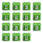 August vector flat calendar icons. Days Of Year Set 22