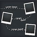 Three photo frames with place for your text, vector eps10 illustration