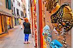 Venice Italy souvenir shop with carnival masks