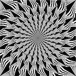 Monochrome abstract decorative strip helix background in op art design. Vector-art illustration
