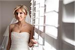 Portrait of Bride Indoors by Window, Toronto, Ontario, Canada