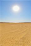 Desert Landscape with Salt Lake and Sun, Matruh Governorate, Libyan Desert, Sahara Desert, Egypt, Africa