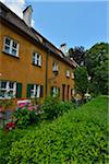 Buildings in Fuggerei, Augsburg, Swabia, Bavaria, Germany