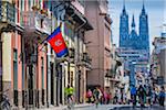 Sunday Cycleway along Venezuela Avenue leading to Basi­lica del Voto Nacional, Old Town, Quito, Ecuador