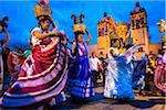 Dancers at Day of the Dead Festival Parade, Oaxaca de Juarez, Oaxaca, Mexico