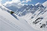 Man off piste skiing in Kuhtai , Tirol, Austria