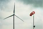 Wind turbine and windsock, Zeeland, Netherlands