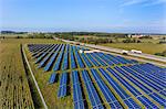 View of solar power panels, Munich, Bavaria, Germany