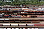 View of freight and railways, Munich, Bavaria, Germany