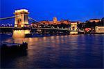 Chain Bridge And Danube River, Budapest, Hungary