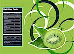 Creative Design for Kiwi with Nutrition facts  label.
