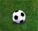 Football sport, soccer ball on grassland.