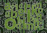 Abstract alphabet image with letter mix from grass