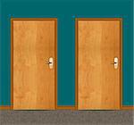 Two apartment wooden doors.