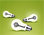 old key in light bulb, conceptual image for solutions.
