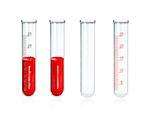 liquid in laboratory test tubes isolated on white background