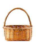 Wicker basket isolated on white background (with clipping work path)