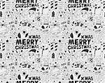 Seamless Doodle Christmas pattern