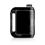 Black plastic gallon, jerry can  isolated on a white background.  (with clipping work path)